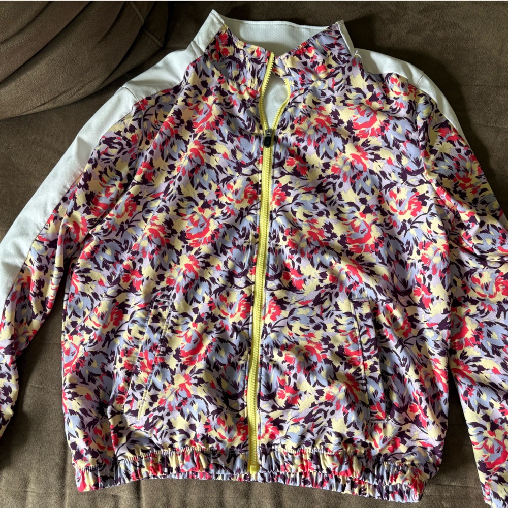 Zella Girl Floral Zip Jacket in Purple, Pink, Yellow, White